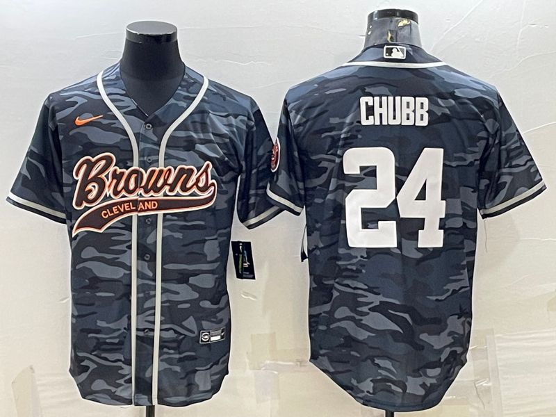 Men Cleveland Browns #24 Chubb Camo 2022 Nike Co branded NFL Jersey->green bay packers->NFL Jersey